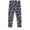 Navy Cherry Blossom Print Organic Cotton Jersey Leggings with Elasticated Waist for Kids All-Year Everyday Wear