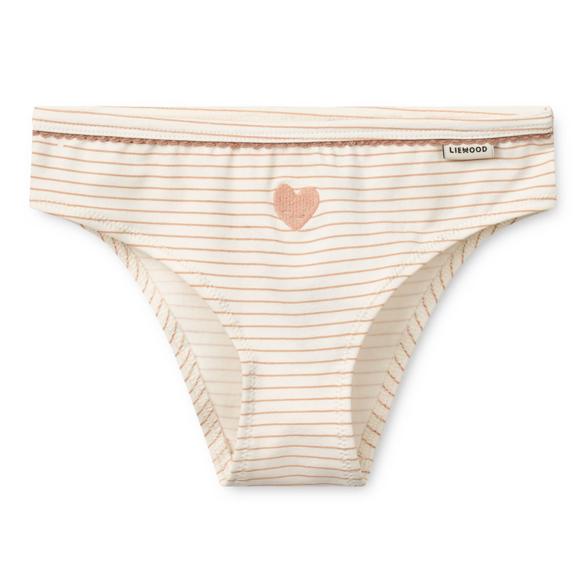 Pale Tuscany Sweetheart Mix Organic Cotton Stretch Briefs 3-Pack with Lace Detail & Lined Gusset for Girls Everyday Wear