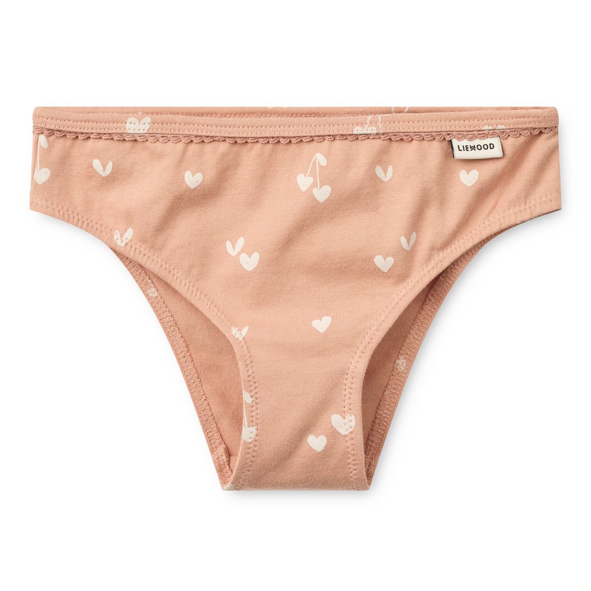 Pale Tuscany Sweetheart Mix Organic Cotton Stretch Briefs 3-Pack with Lace Detail & Lined Gusset for Girls Everyday Wear