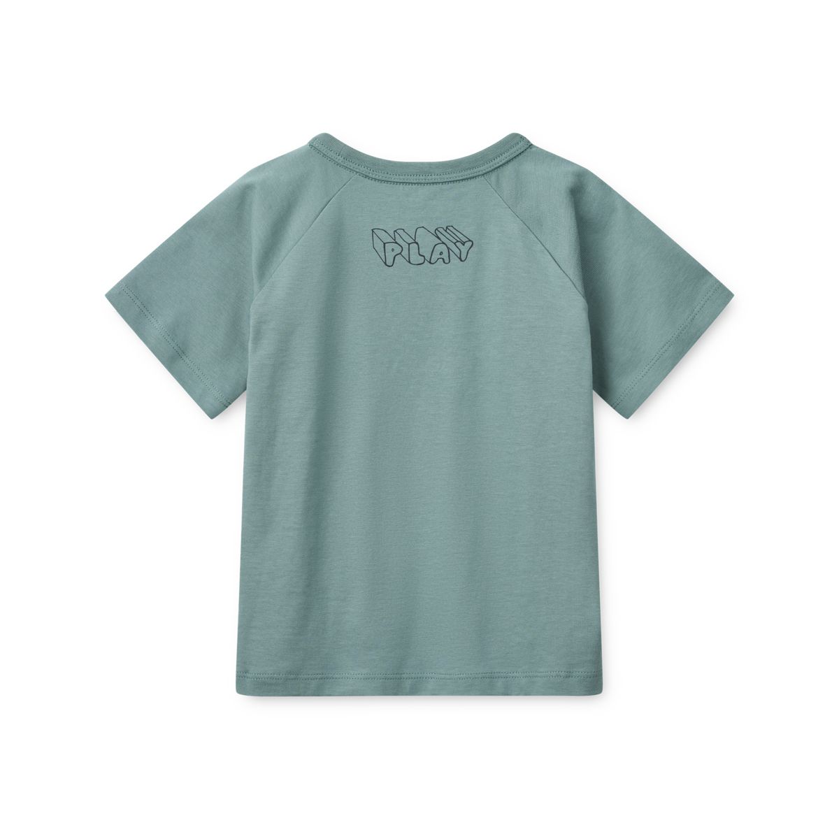 Dusty Peppermint Play Print Organic Cotton T-Shirt with Raglan Sleeves & Embroidery for Kids School & Play