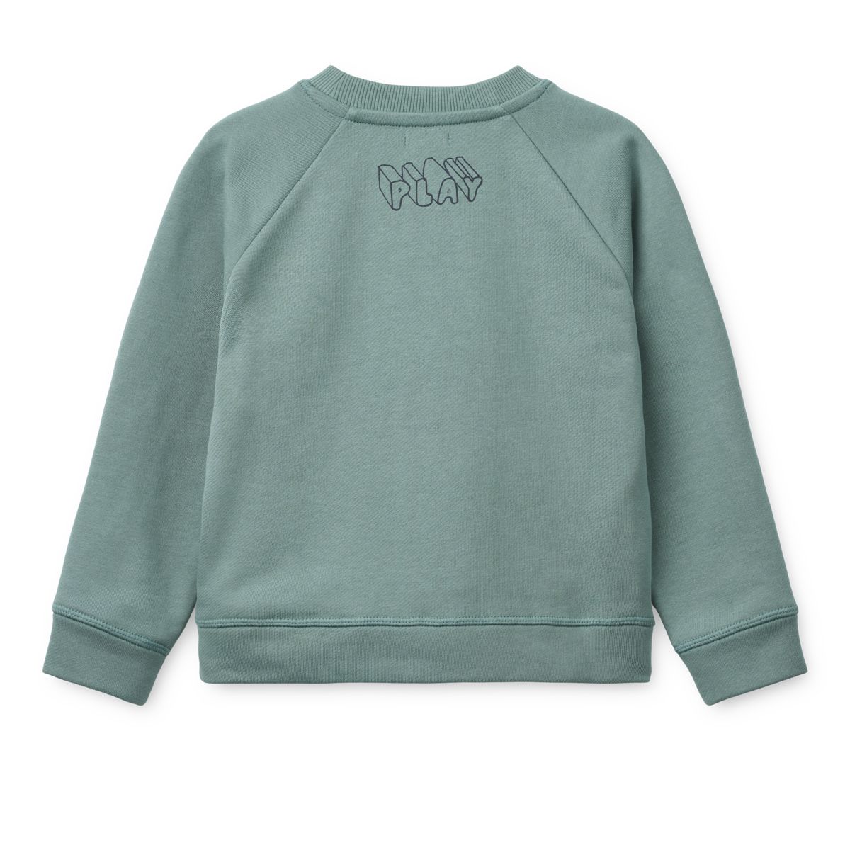 Dusty Peppermint Play Print Organic Cotton Sweatshirt with Relaxed Fit & Straight Hem for Kids Indoor & Outdoor Wear