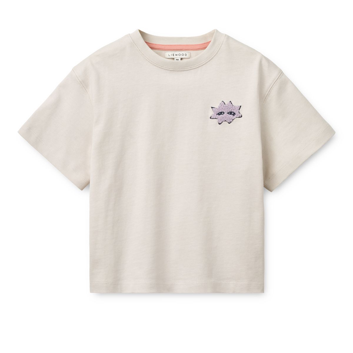 Sandy Mood Print Thick Organic Cotton T-Shirt with Boxy Fit & Dropped Shoulders for Kids School & Weekend