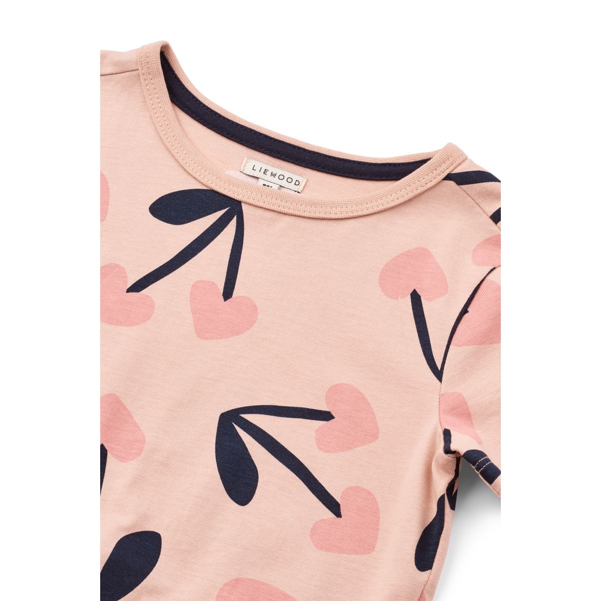 Rosey Cherry Heart Print Organic Cotton Peplum T-Shirt with Flared Hem for Girls Everyday & Casual Wear