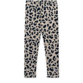 Mist Leo Print Organic Cotton Rib Leggings with Elasticated Waist for Kids Nursery, School & Active Play