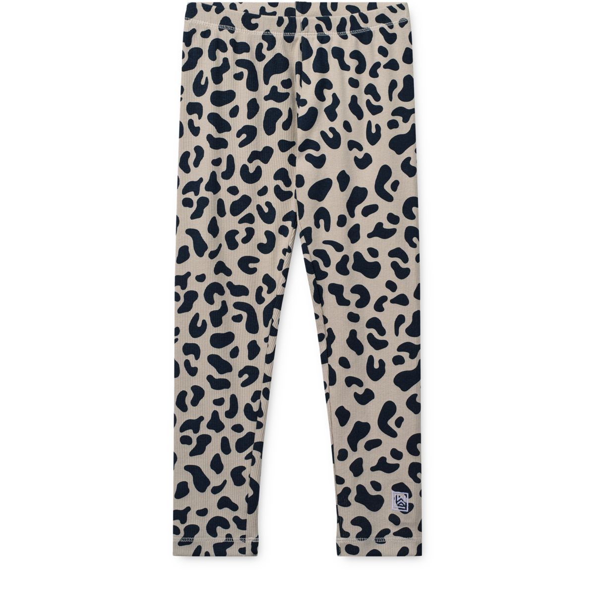 Mist Leo Print Organic Cotton Rib Leggings with Elasticated Waist for Kids Nursery, School & Active Play
