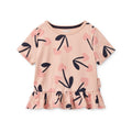 Rosey Cherry Heart Print Organic Cotton Peplum T-Shirt with Flared Hem for Girls Everyday & Casual Wear
