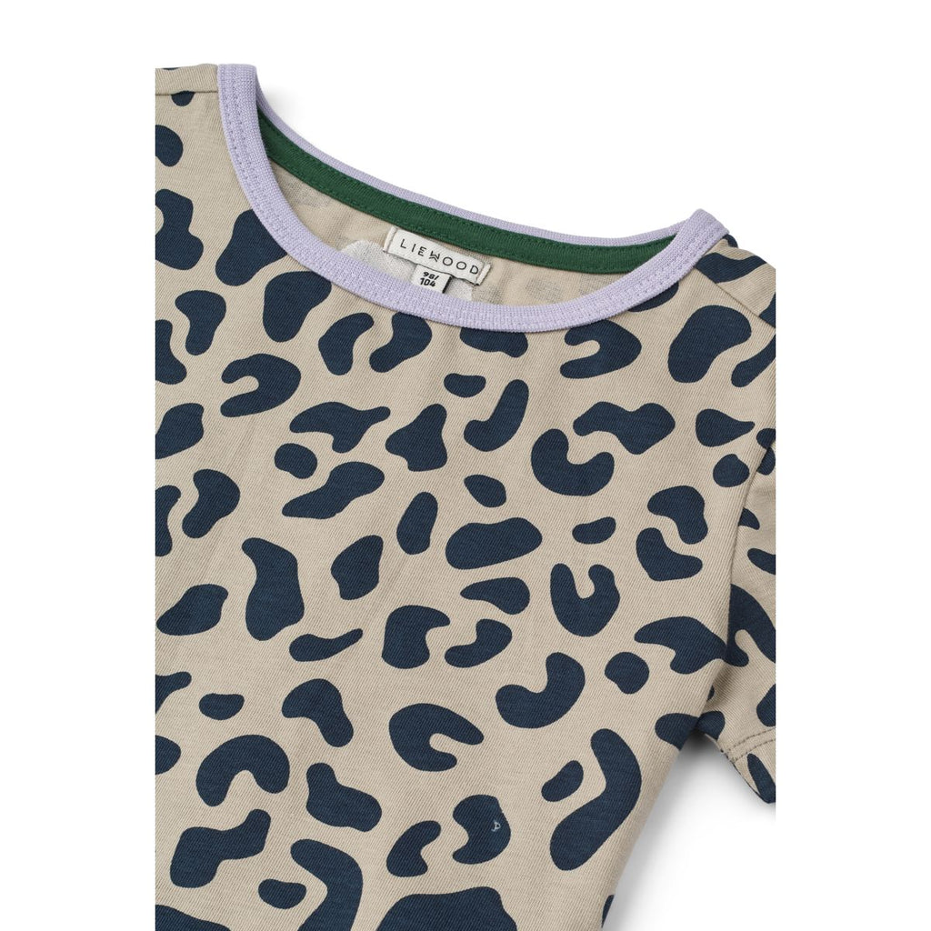 Mist Leo Print Organic Cotton Peplum T-Shirt with Flared Hem for Girls Everyday & Casual Wear