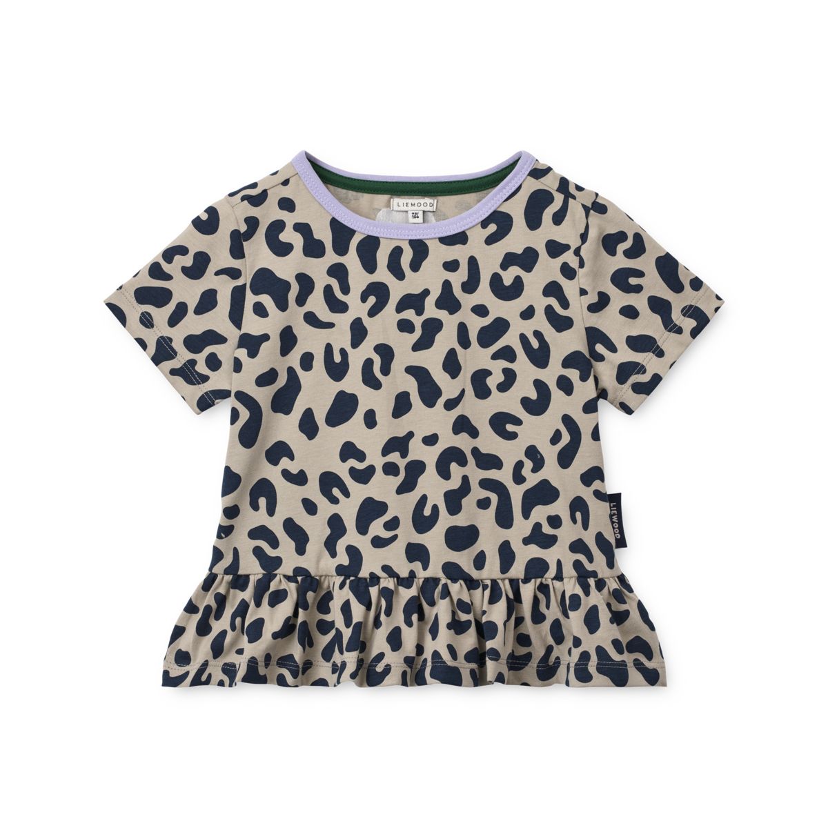 Mist Leo Print Organic Cotton Peplum T-Shirt with Flared Hem for Girls Everyday & Casual Wear