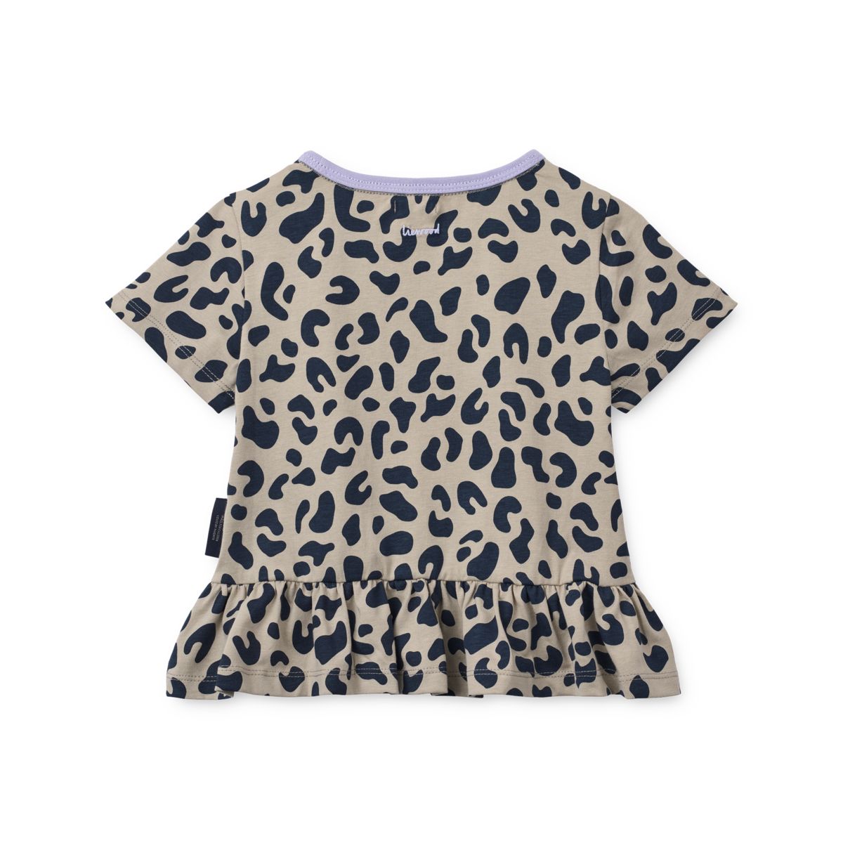 Mist Leo Print Organic Cotton Peplum T-Shirt with Flared Hem for Girls Everyday & Casual Wear