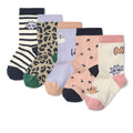 Playful Mixed-Print Cotton-Blend Socks 5-Pack with Elasticated Stay-Put Fit for Kids Everyday Wear