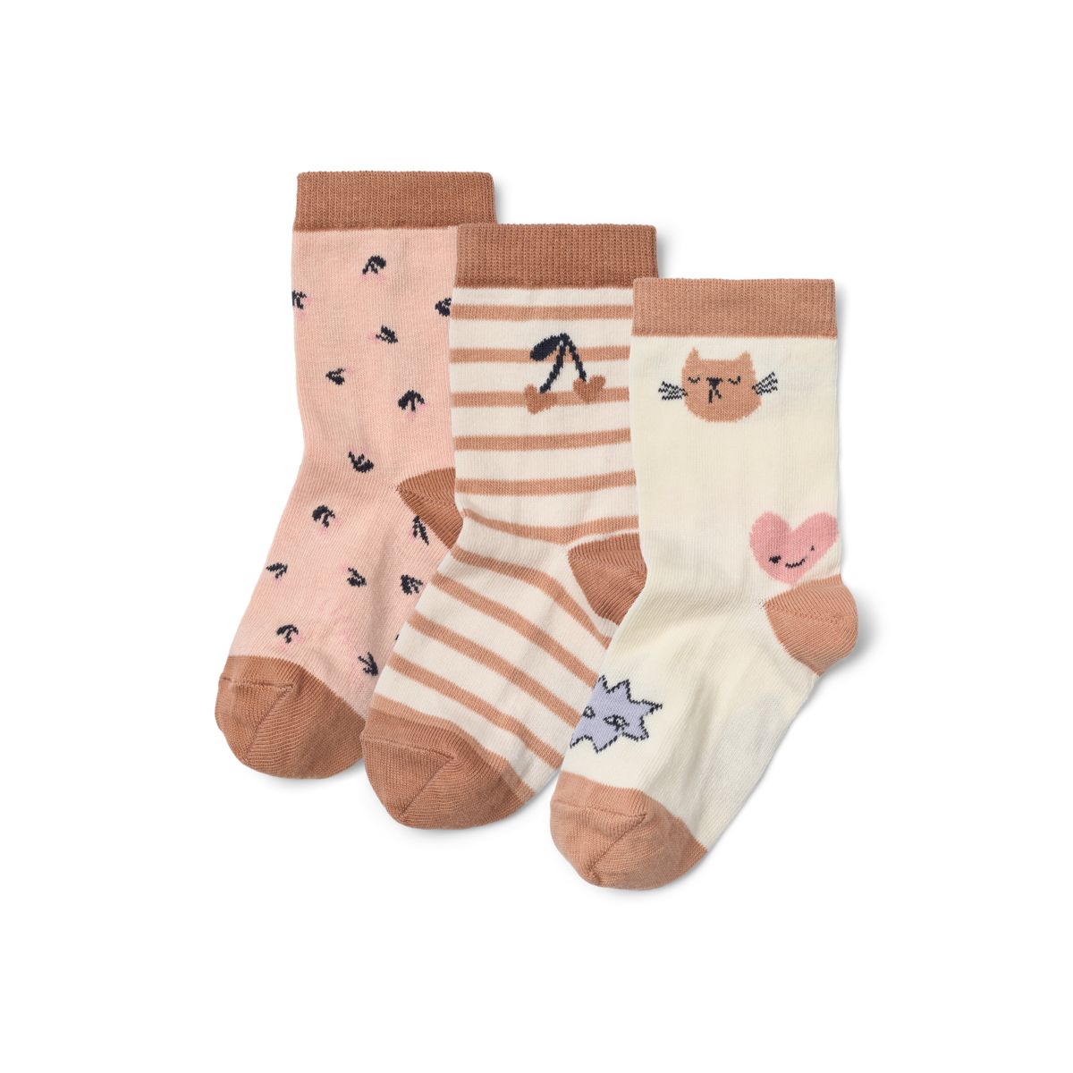 Playful Mixed-Print Cotton-Blend Socks 3-Pack with Elasticated Stay-Put Fit for Kids Everyday Wear
