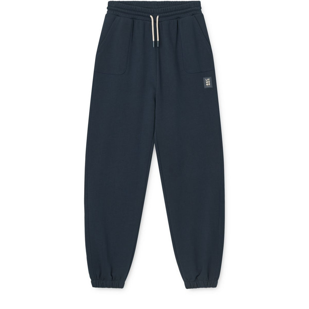Classic Navy Organic Cotton French Terry Adult Sweatpants with Adjustable Drawstring Waist for Family Matching & Weekend Wear