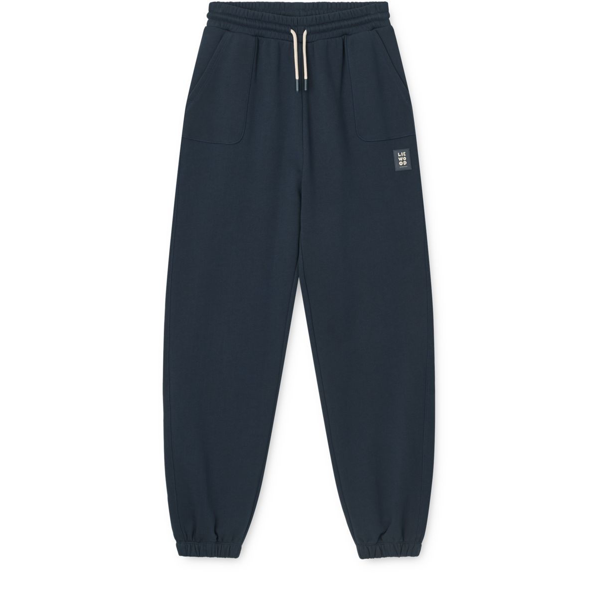 Classic Navy Organic Cotton French Terry Adult Sweatpants with Adjustable Drawstring Waist for Family Matching & Weekend Wear