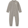Sandy & Navy Stripe Organic Cotton Stretch Pyjama Jumpsuit with Grow Cuffs & Snap Buttons for Baby Sleep & Morning Cuddles