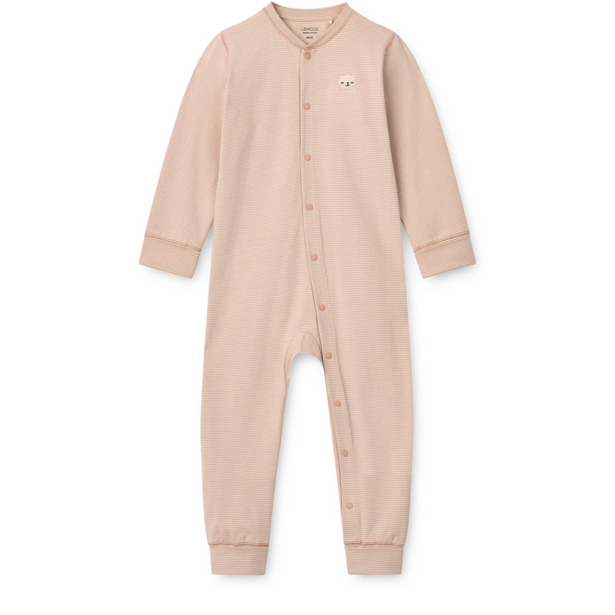 Sandy & Tuscany Stripe Organic Cotton Stretch Pyjama Jumpsuit with Grow Cuffs & Snap Buttons for Baby Sleep & Morning Cuddles