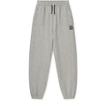 Grey Melange Organic Cotton French Terry Adult Sweatpants with Adjustable Drawstring Waist for Family Matching & Weekend Wear