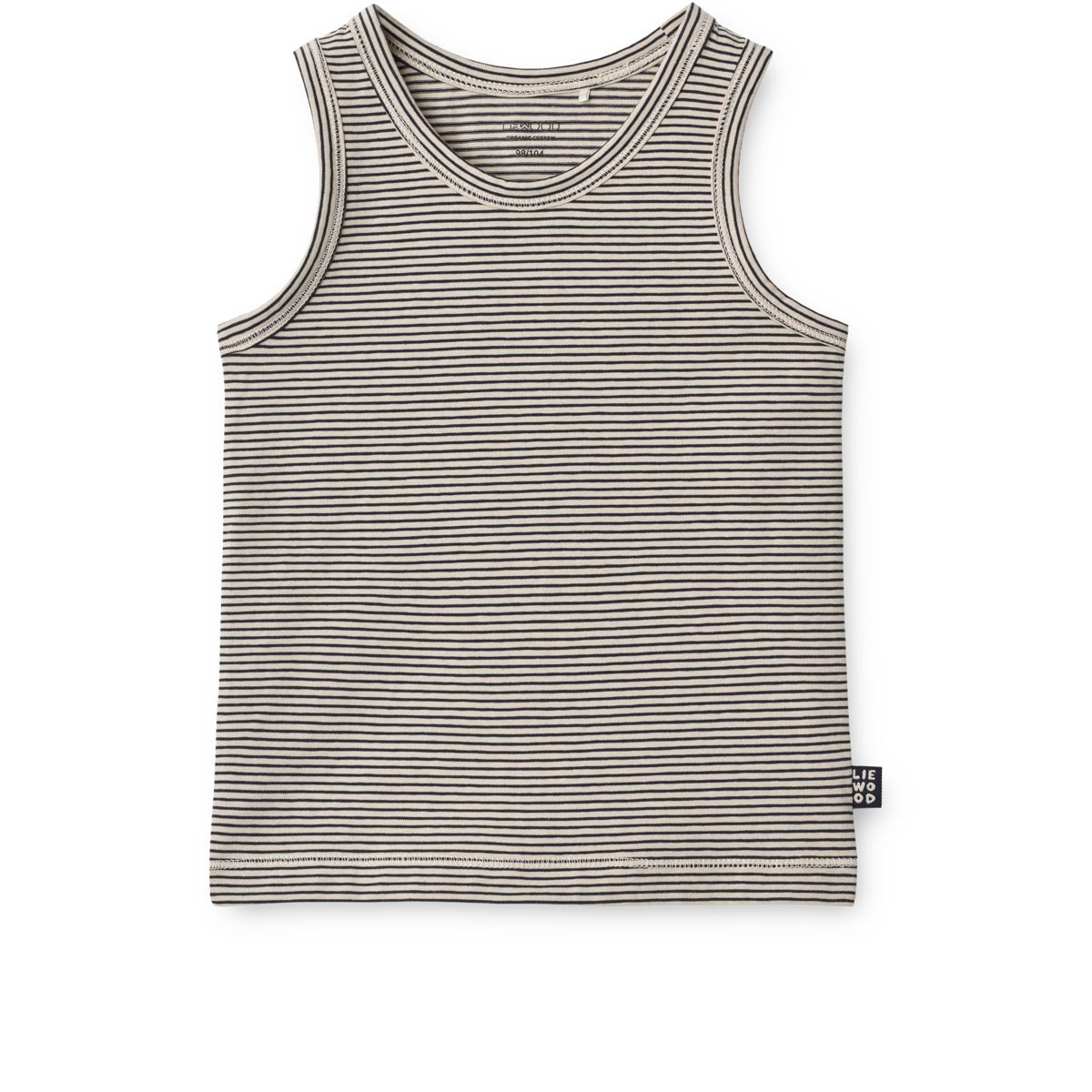 Stripe & White Organic Cotton Stretch Tank Top 2-Pack with Edge Binding for Kids Layering & Warm Weather