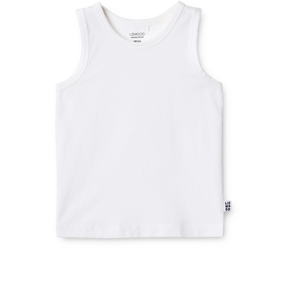 Stripe & White Organic Cotton Stretch Tank Top 2-Pack with Edge Binding for Kids Layering & Warm Weather