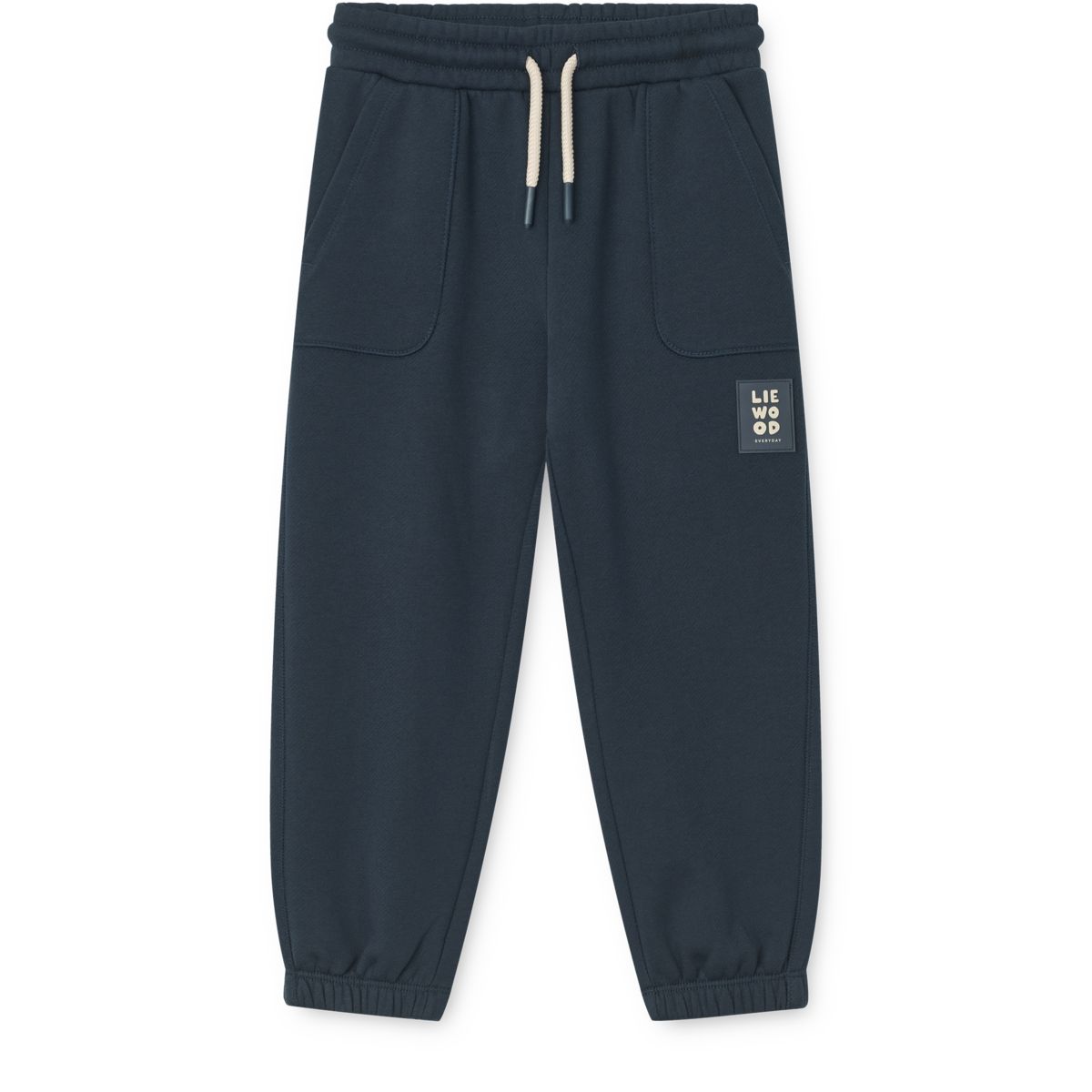 Classic Navy Organic Cotton French Terry Sweatpants with Adjustable Drawstring Waist for Kids Everyday Wear