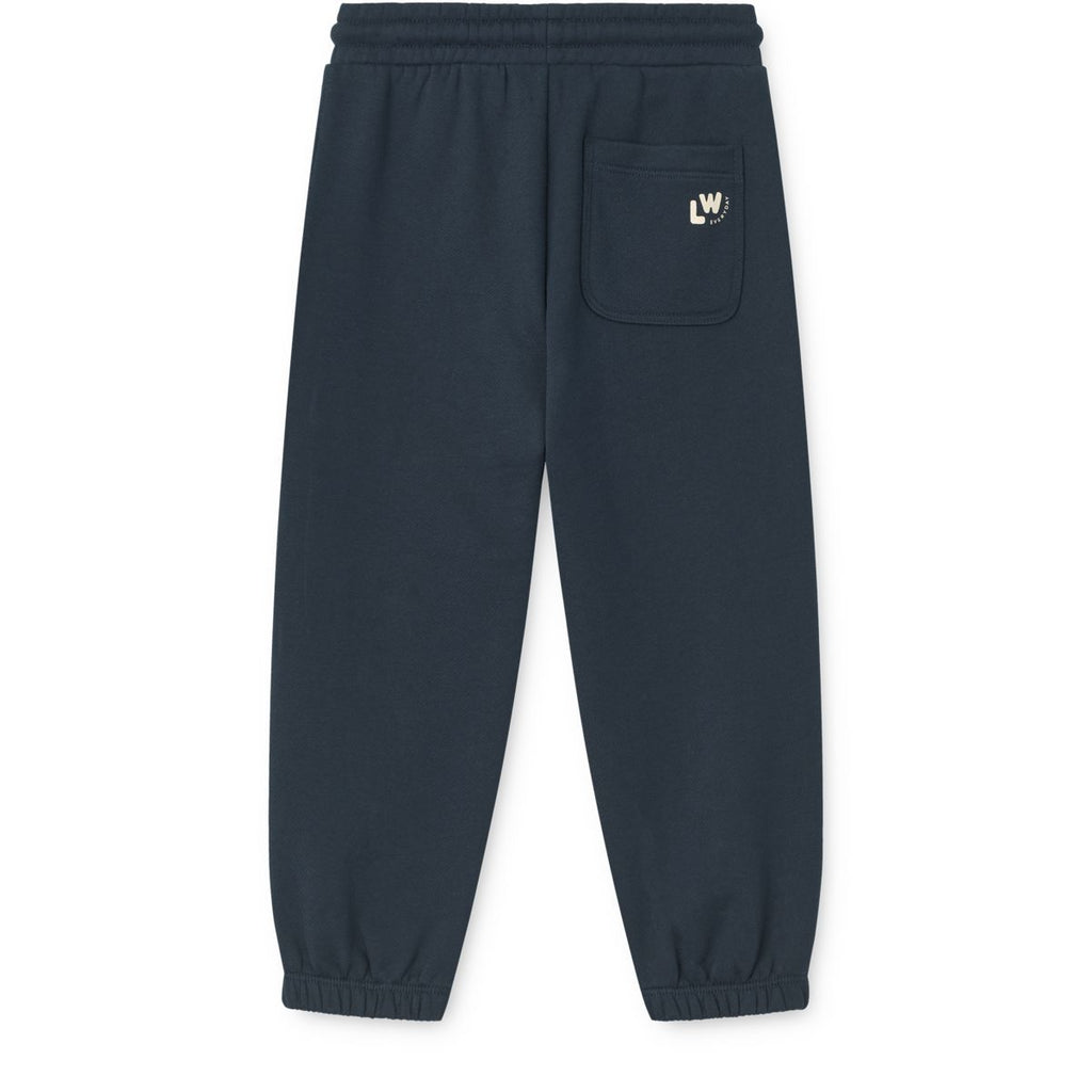 Classic Navy Organic Cotton French Terry Sweatpants with Adjustable Drawstring Waist for Kids Everyday Wear