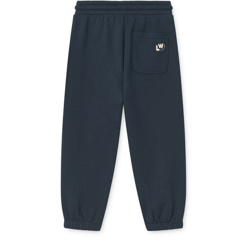 Classic Navy Organic Cotton French Terry Sweatpants with Adjustable Drawstring Waist for Kids Everyday Wear
