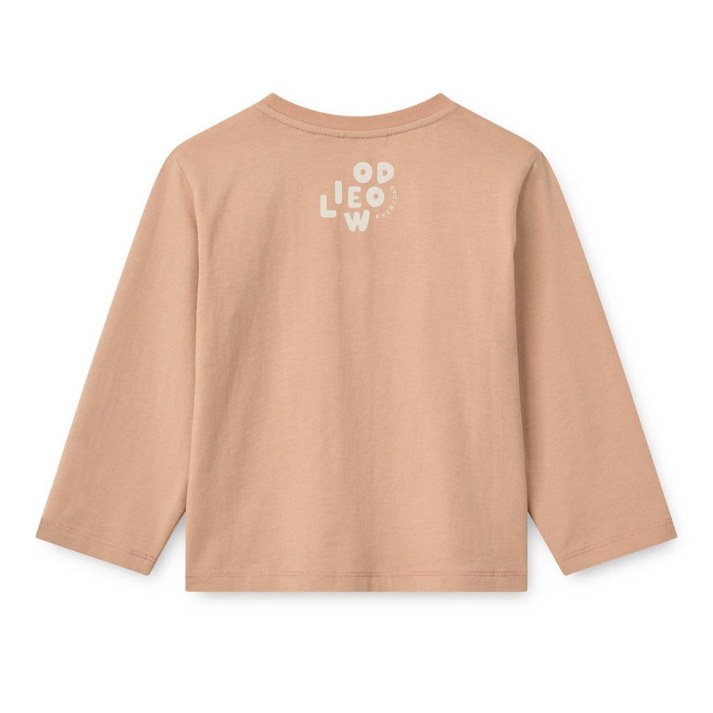 Soft Tuscany Organic Cotton Long-Sleeve T-Shirt with Relaxed Loose Fit & Ribbed Crew Neck for Kids Layering & Everyday Wear