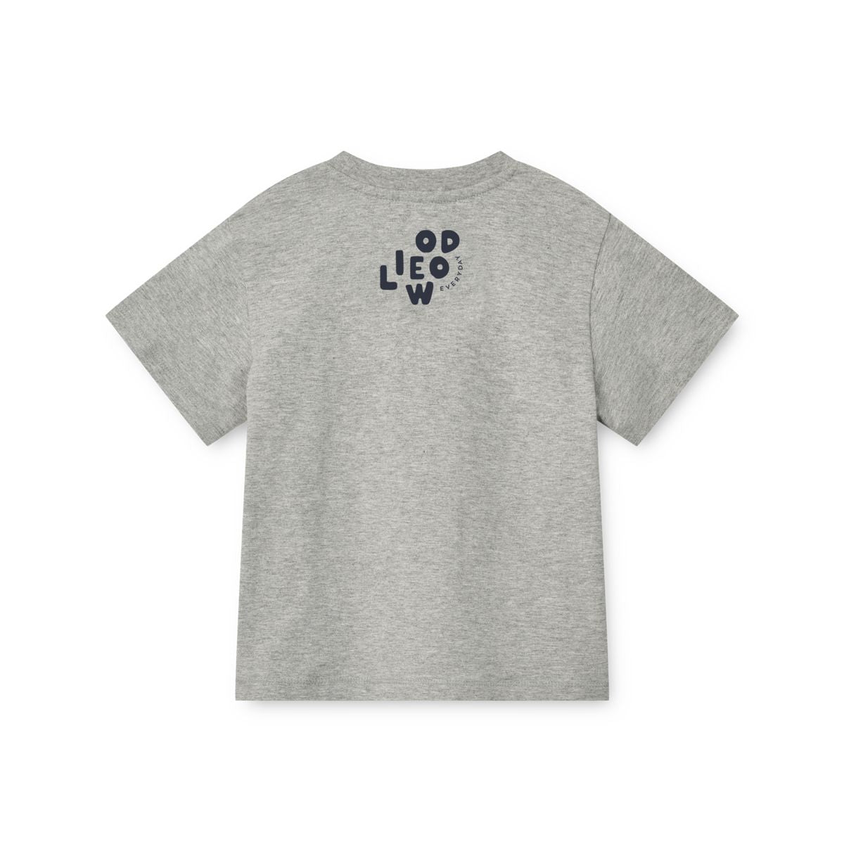 Grey Melange Organic Cotton T-Shirt with Relaxed Loose Fit & Ribbed Crew Neck for Kids Everyday Wear