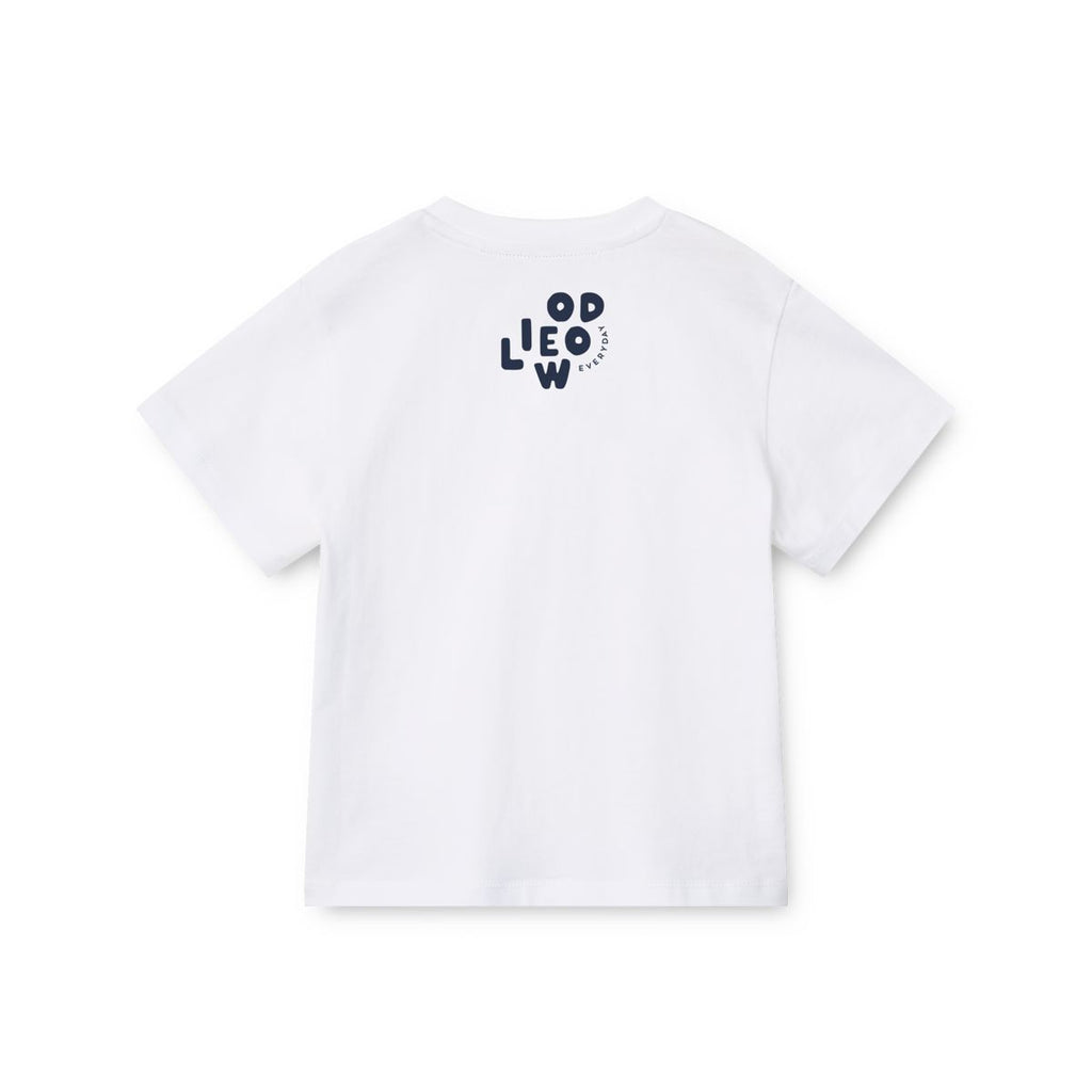 Classic White Organic Cotton T-Shirt with Relaxed Loose Fit & Ribbed Crew Neck for Kids Everyday Wear