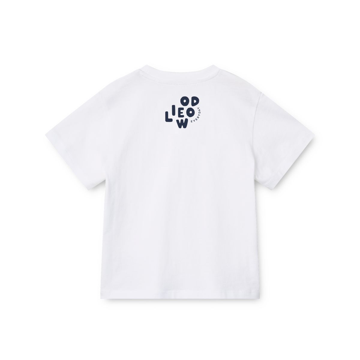 Classic White Organic Cotton T-Shirt with Relaxed Loose Fit & Ribbed Crew Neck for Kids Everyday Wear