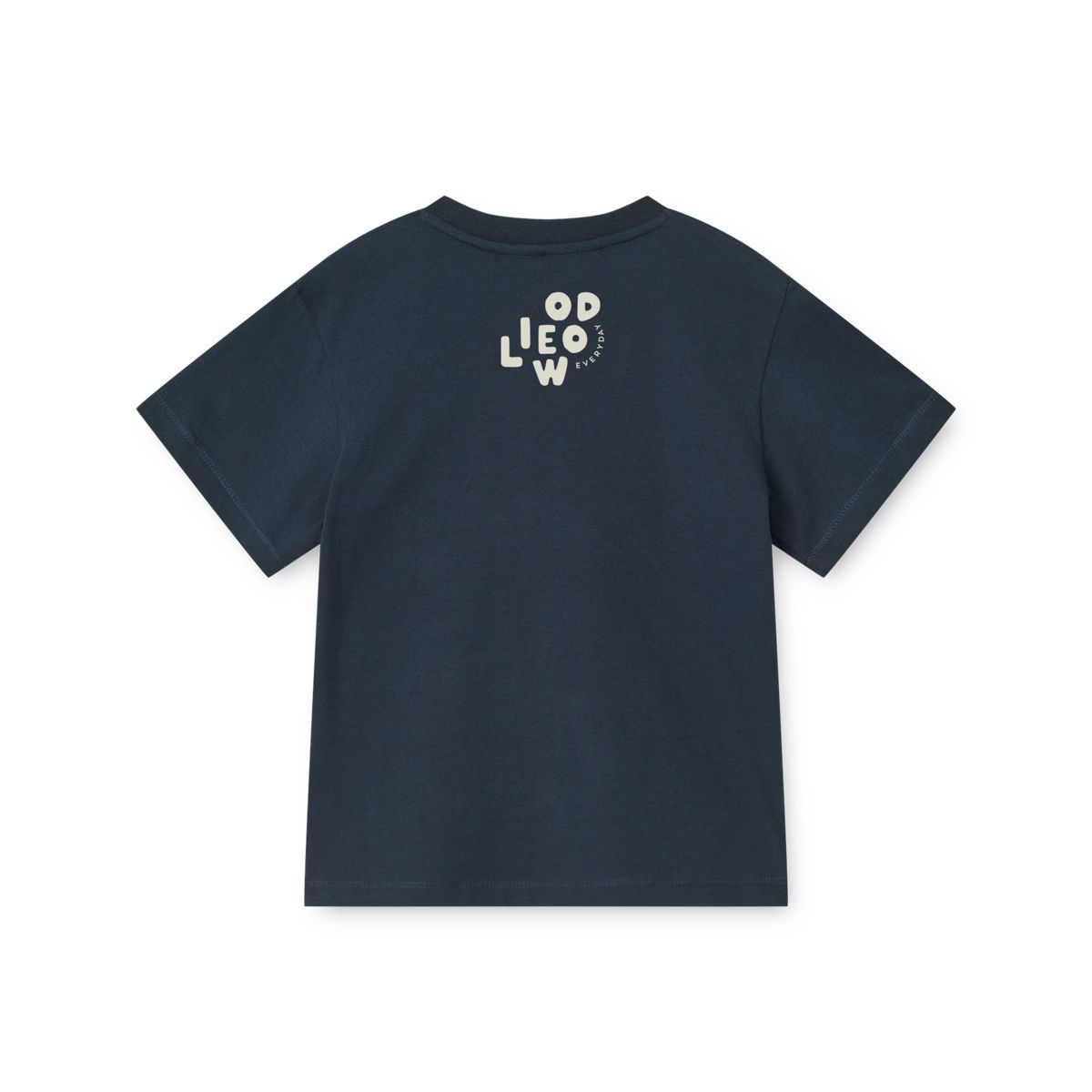 Classic Navy Organic Cotton T-Shirt with Relaxed Loose Fit & Ribbed Crew Neck for Kids Everyday Wear