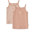 Stripe & Tuscany Organic Cotton Stretch Singlet 2-Pack with Edge Binding for Kids Summer & Holiday Wear