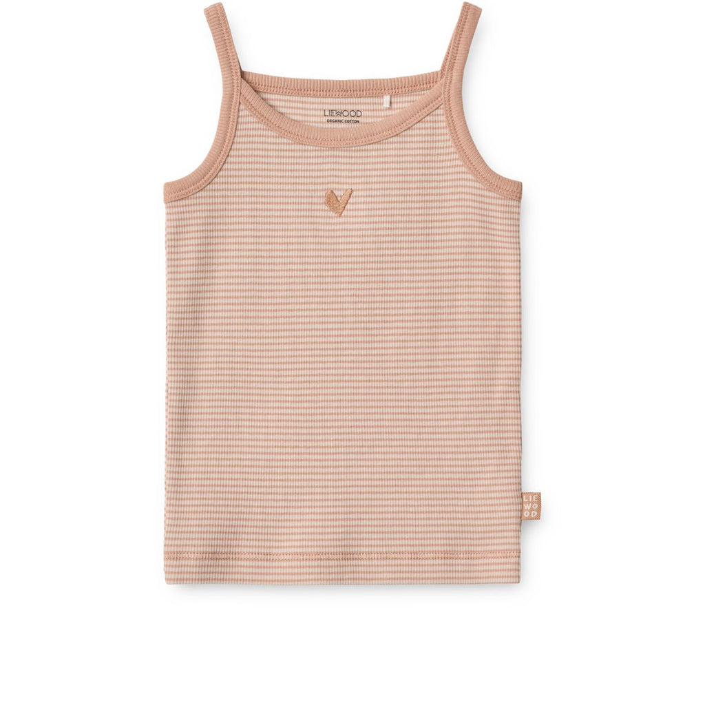 Stripe & Tuscany Organic Cotton Stretch Singlet 2-Pack with Edge Binding for Kids Summer & Holiday Wear