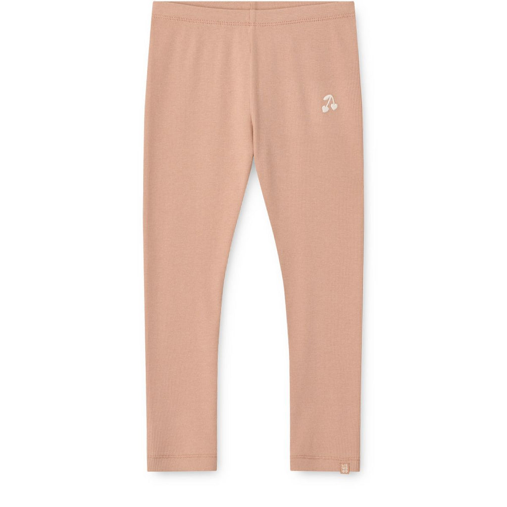 Soft Tuscany Organic Cotton Jersey Rib Leggings with Elasticated Waist for Kids Everyday Layering