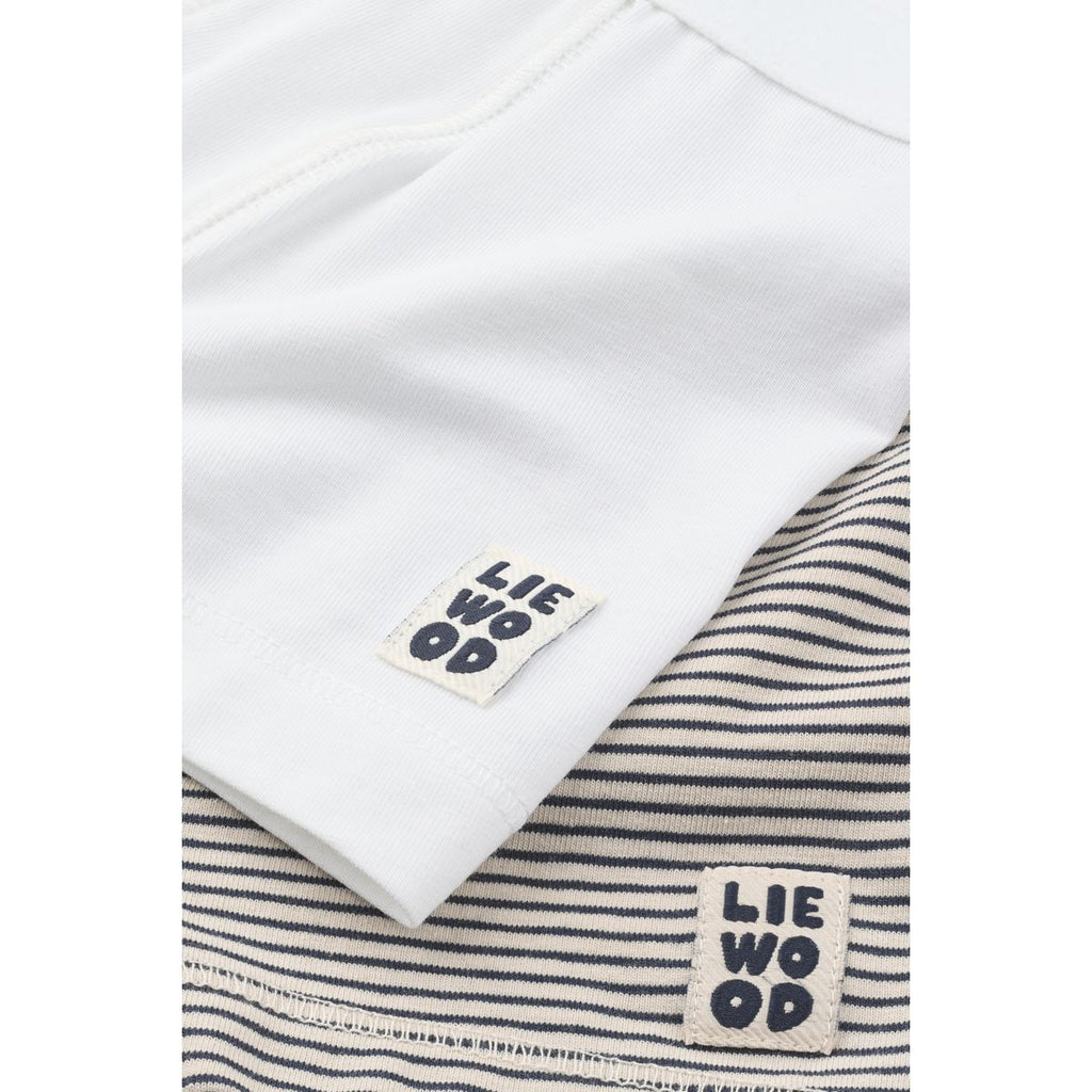 Stripe & White Organic Cotton Stretch Boxer Briefs 2-Pack with Double-Layered Front for Boys Everyday Wear