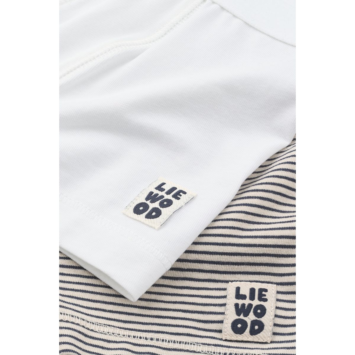 Stripe & White Organic Cotton Stretch Boxer Briefs 2-Pack with Double-Layered Front for Boys Everyday Wear