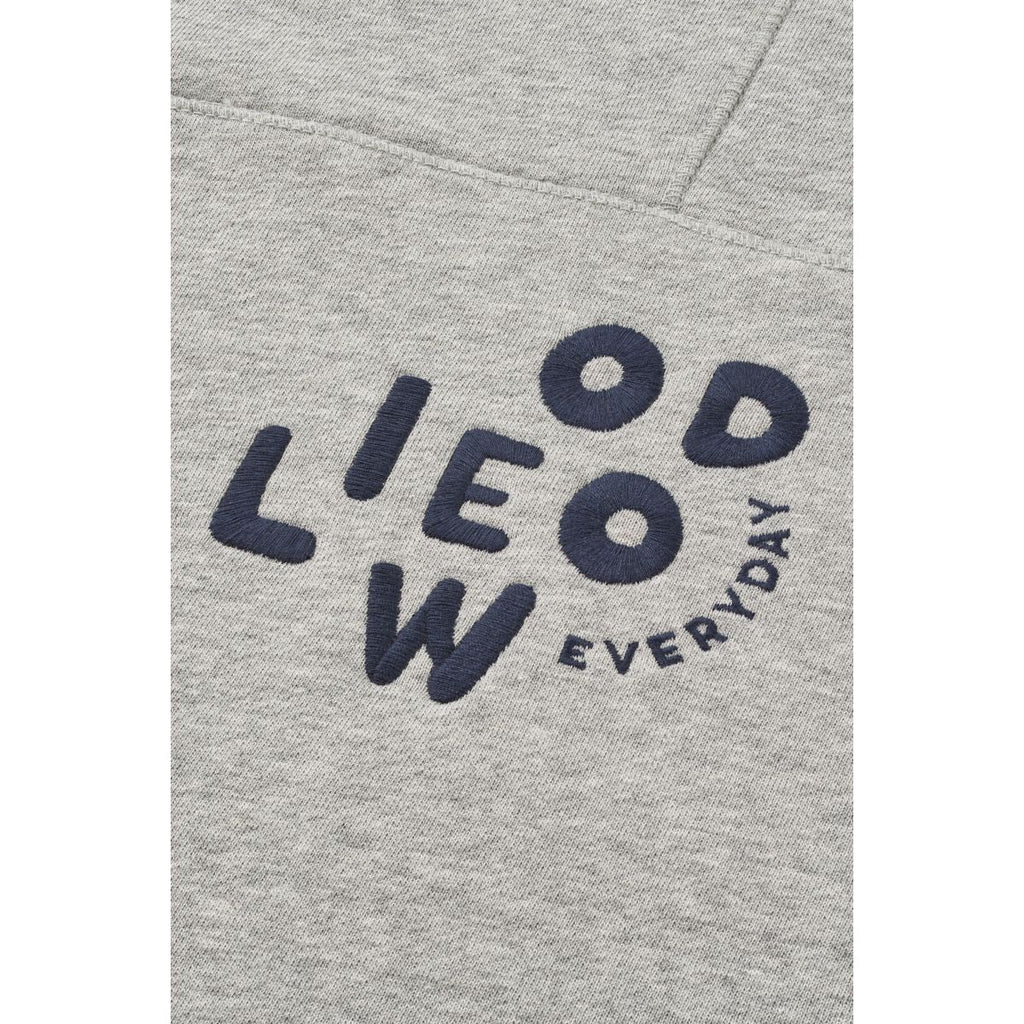 Grey Melange Organic Cotton French Terry Sweatshirt with Dropped Shoulders & Ribbed Trims for Kids Everyday Wear