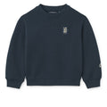 Classic Navy Organic Cotton French Terry Sweatshirt with Dropped Shoulders & Ribbed Trims for Kids Everyday Wear