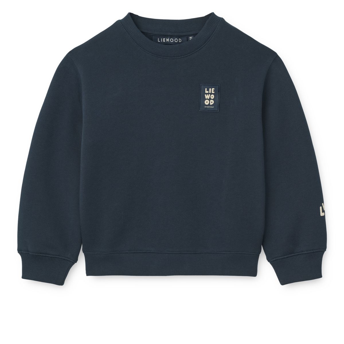 Classic Navy Organic Cotton French Terry Sweatshirt with Dropped Shoulders & Ribbed Trims for Kids Everyday Wear