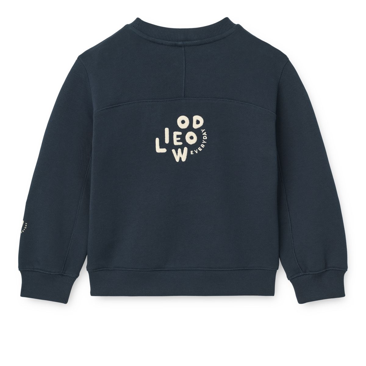 Classic Navy Organic Cotton French Terry Sweatshirt with Dropped Shoulders & Ribbed Trims for Kids Everyday Wear
