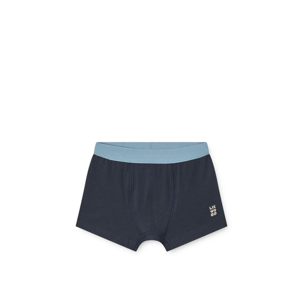 Classic Navy Mix Organic Cotton Stretch Boxer Briefs 5-Pack with Double-Layered Front for Boys Everyday Wear