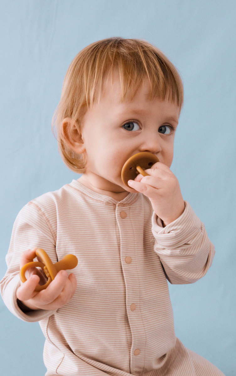 Sandy & Tuscany Stripe Organic Cotton Stretch Pyjama Jumpsuit with Grow Cuffs & Snap Buttons for Baby Sleep & Morning Cuddles