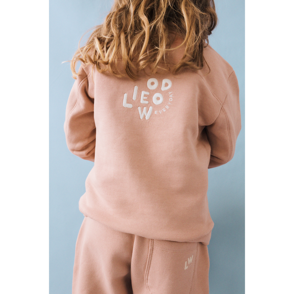 Soft Tuscany Organic Cotton French Terry Sweatshirt with Dropped Shoulders & Ribbed Trims for Kids Everyday Wear