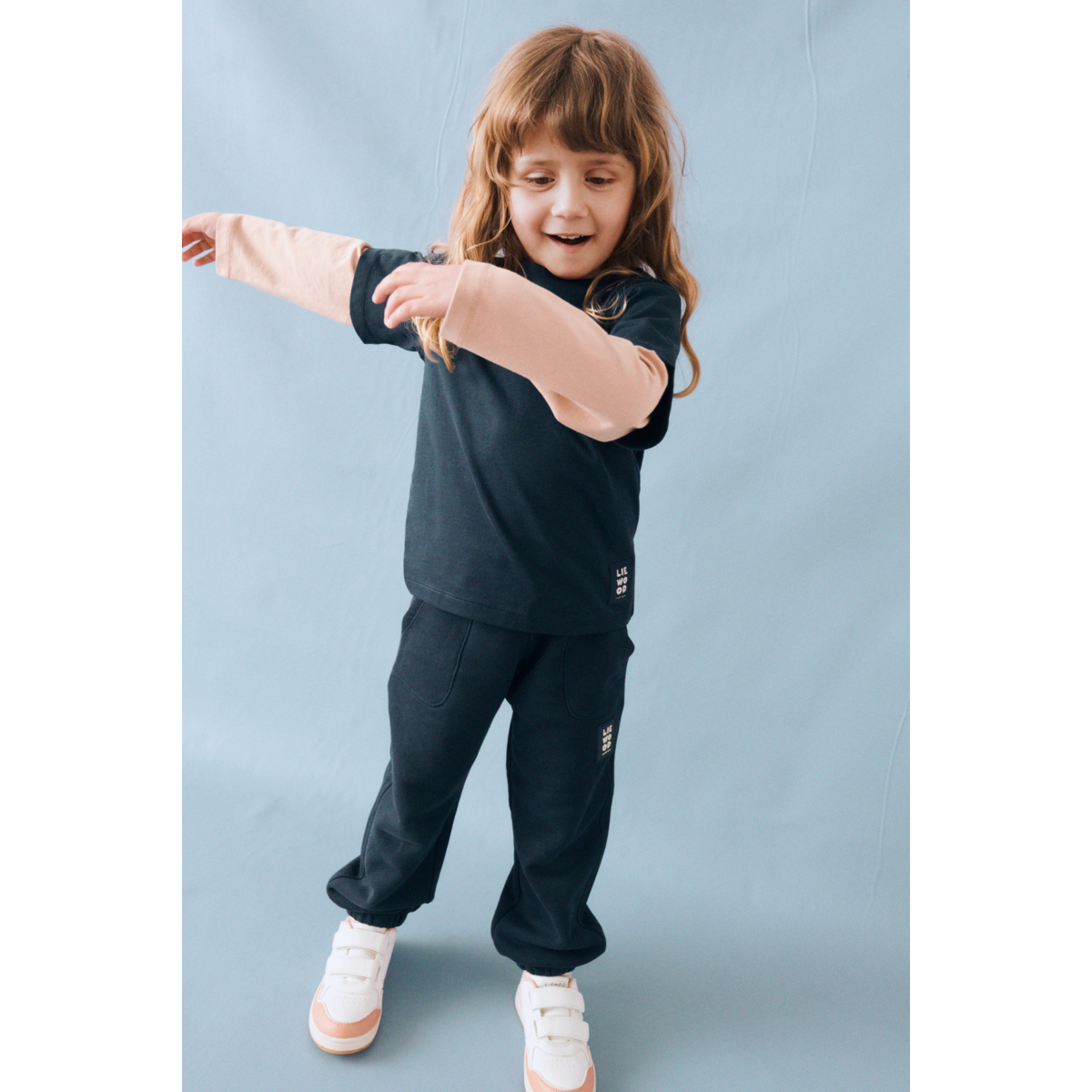Classic Navy Organic Cotton T-Shirt with Relaxed Loose Fit & Ribbed Crew Neck for Kids Everyday Wear