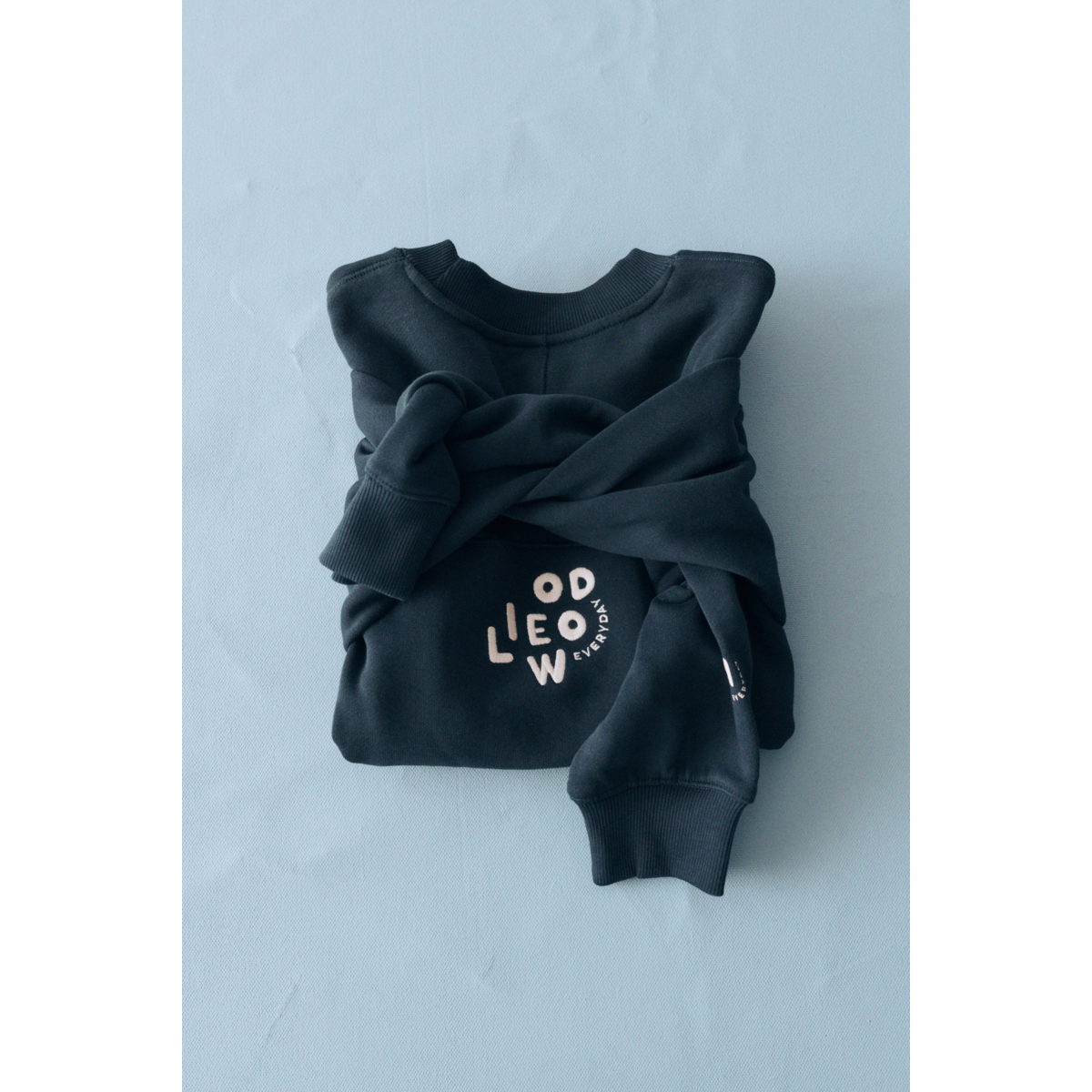 Classic Navy Organic Cotton French Terry Adult Sweatshirt with Dropped Shoulders & Ribbed Trims for Family Matching & Everyday Wear