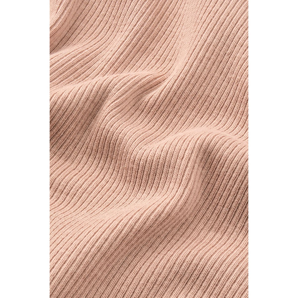 Soft Tuscany Organic Cotton Rib Long-Sleeve Top with Ruffle Sleeve Detail for Girls Layering & Everyday Wear