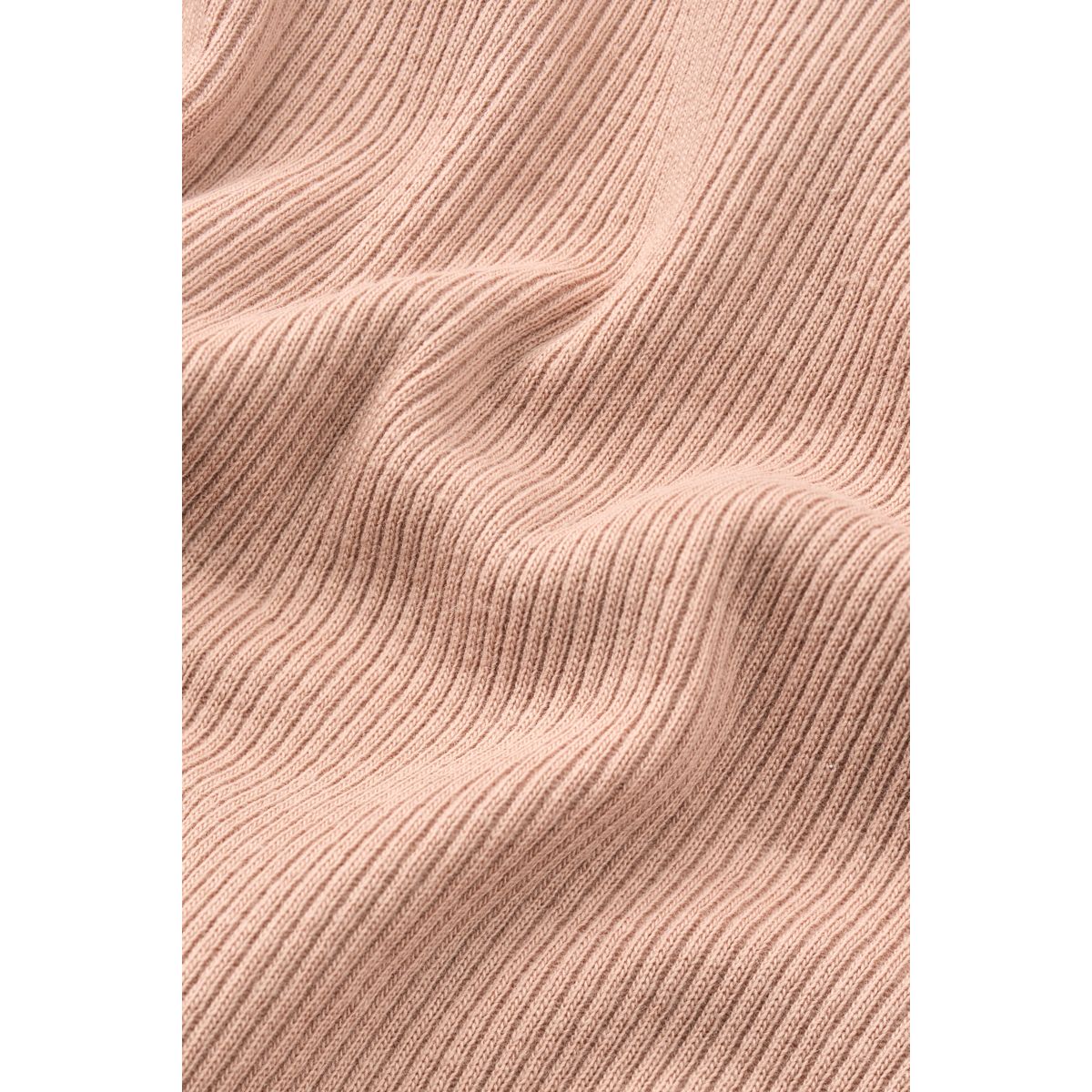 Soft Tuscany Organic Cotton Rib Long-Sleeve Top with Ruffle Sleeve Detail for Girls Layering & Everyday Wear