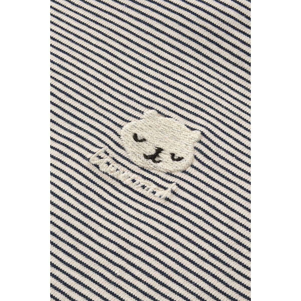 Sandy & Navy Stripe Organic Cotton Stretch Baby Leggings with Grow Cuffs & High Rib Waist for Newborn & Infant Everyday Wear