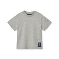 Grey Melange Organic Cotton T-Shirt with Relaxed Loose Fit & Ribbed Crew Neck for Kids Everyday Wear