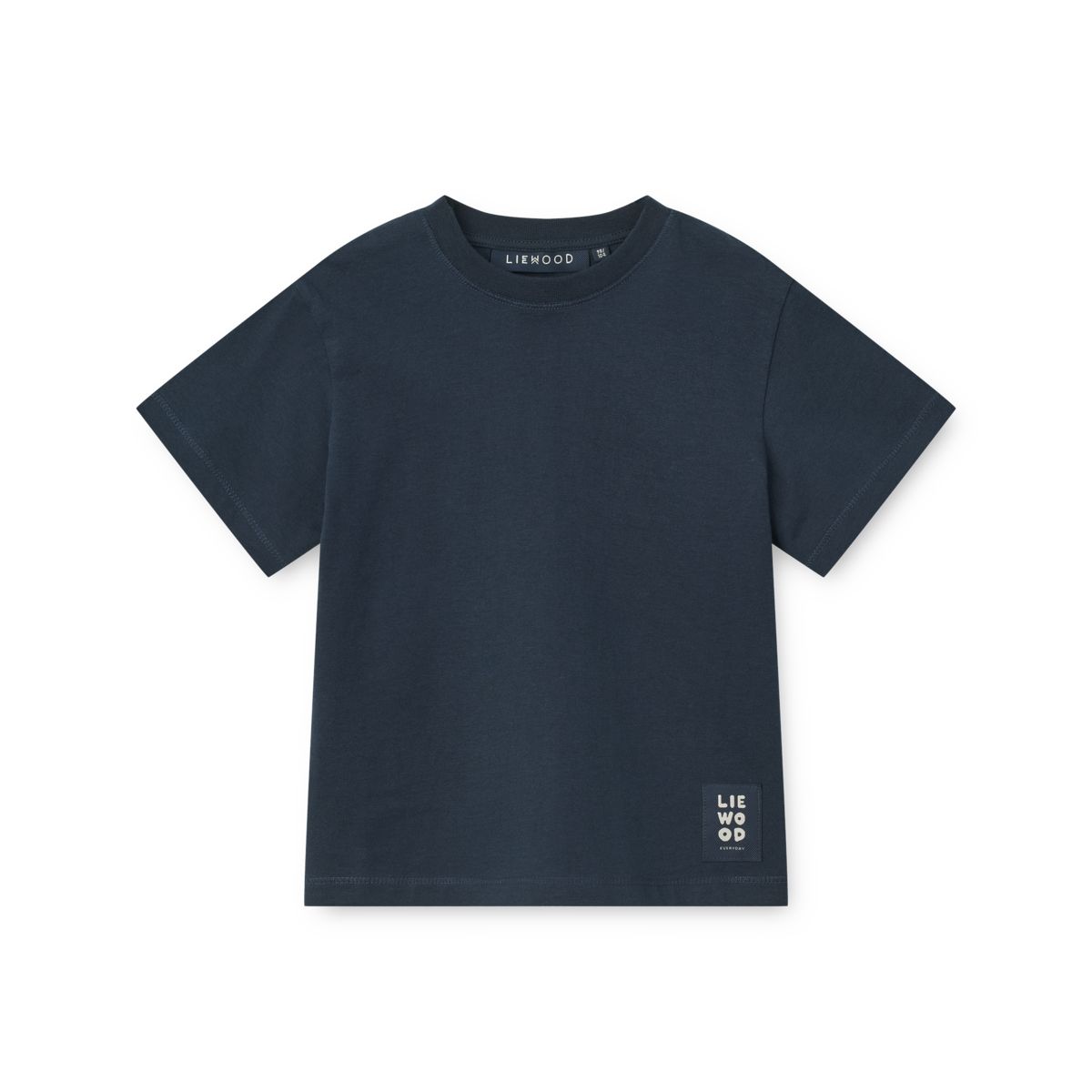 Classic Navy Organic Cotton T-Shirt with Relaxed Loose Fit & Ribbed Crew Neck for Kids Everyday Wear