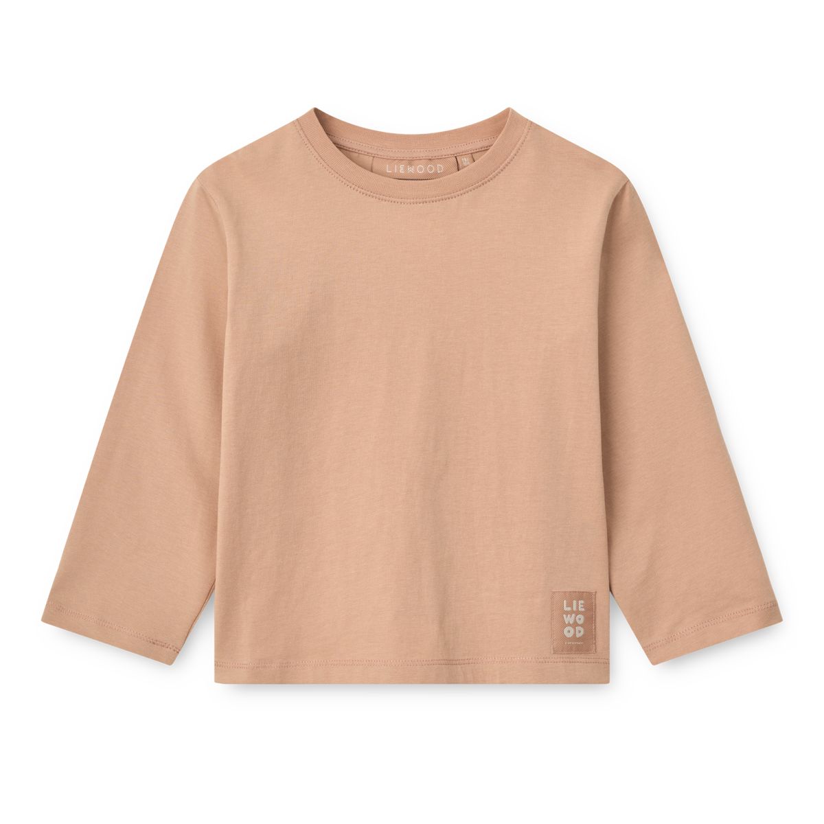 Soft Tuscany Organic Cotton Long-Sleeve T-Shirt with Relaxed Loose Fit & Ribbed Crew Neck for Kids Layering & Everyday Wear